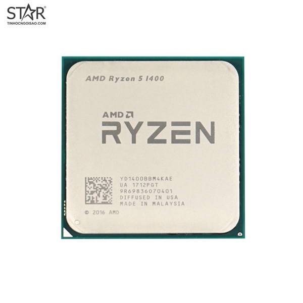 Bộ vi xử lý AMD RYZEN 5 1400 4-Core 3.2 GHz (3.4 GHz Turbo) Socket AM4
