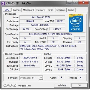 Bộ vi xử lý - CPU Intel Core i5 4570 - 3.2 GHz - 6MB Cache