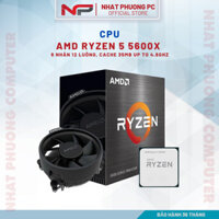 Bộ vi xử lý CPU AMD Ryzen 5 5600X 6 nhân 12 luồng, cache 35MB Up to 4.6GHz Chính Hãng - Bảo Hành 36 Tháng