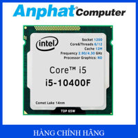 Bộ vi xử lý CPU Intel Core i5-10400F 2.90 GHz up to 4.30 GHz, 6 nhân 12 luồng, 12M Cache, Socket 1200, Comet Lake-S - Hàng Chính Hãng