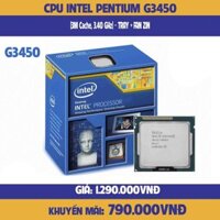 bộ  vi xử lý CPU Intel® Pentium® Processor G3450 (3M Cache, 3.40 GHz) - TRAY + FAN ZIN-hàng chính hãng