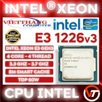 Bộ Vi Xử Lý CPU Xeon E3 1226v3 3.3 GHz - 3.7 Ghz (~ i5 4570 ) cho H81, B85 Socket 1150 ( Cũ - 2nd )