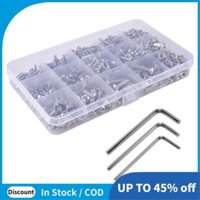 Bộ vít và đai ốc, Bộ vít và đai ốc máy, 500 chiếc M3 M5 Nút thép không gỉ Nắp ổ cắm lục giác Bu lông vít có đai ốc Bộ phân loại + Cờ lê