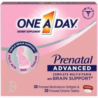 BỘ VITAMIN DÀNH CHO MẸ BẦU TRƯỚC+TRONG+SAU SINH ONE A DAY WOMEN'S PRENATAL ADVANCED COMPLETE MULTIVITAMIN, 60 VIÊN-LIỆU TRÌNH 30 NGÀY