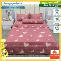 Bộ Vỏ Chăn Ga Gối 1m2/1m6/1m8 vỏ chăn kích thước 1m8x2m, mẫu tim hồng xước