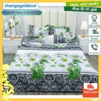 Bộ Vỏ Chăn Ga Gối 1m2/1m6/1m8 vỏ chăn kích thước 1m8x2m, mẫu hoa đá