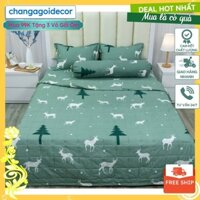 Bộ Vỏ Chăn Ga Gối 1m2/1m6/1m8 vỏ chăn kích thước 1m8x2m, mẫu cây thông xanh