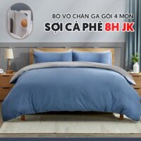 Bộ vỏ chăn ga gối 4 món sợi cà phê 8H JK – chất liệu nhung ấm mềm mại, kháng khuẩn