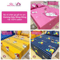 Bộ vỏ chăn ga gối trẻ em Sông Hồng vải 100% cotton giường 120x200| 160x200| 180x200cm
