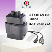 Bộ vỏ đựng pin 18650x4/6 điện áp 8.4V/5V 2 giao diện đầu ra USB 5V và 5.5mm 8.4V DC chống nước