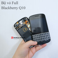 Bộ vỏ full BB Blackberry Q10 đen, gồm màn, viền khung, nắp, phím BB Q10 zin new