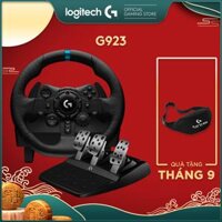 Bộ vô lăng & bàn đạp chơi game đua xe Logitech G923 - Phản hồi lực TRUEFORCE, tay cầm bọc da cao cấp, tương thích PS5, PS4, PC, Mac - Hàng Chính Hãng