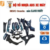 Bộ vỏ nhựa dàn áo xe Dream lùn - Dream III màu XANH NHỚT_SPP-1352(2142)