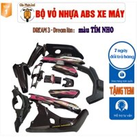 Bộ vỏ nhựa dàn áo xe Dream lùn - Dream III màu TÍM NHO_SPP-1350(2140)