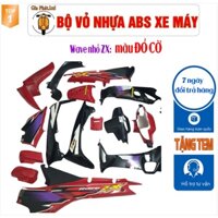 Bộ vỏ nhựa ĐỎ CỜ cho xe Wave Zx đời 1997 đến 2006_SPP-542(8028)