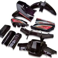 bộ vỏ nhựa màu đen lắp cho xe Thái Việt máy hon da sẵn tem Thái lửa