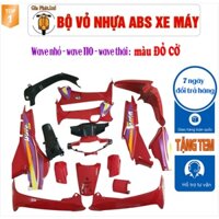 Bộ vỏ nhựa Màu ĐỎ CỜ cho xe Wave 110 - Wave Thái - Wave Zx đời 1997 đến 2006- SPP-534 (8020)