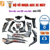 Bộ vỏ nhựa màu GHI cho xe Wave 110 - Wave Thái - Wave Zx đời 1997 đến 2006_SPP-1109(531)