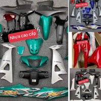 Bộ Vỏ Nhựa Wave Alpha 100 - Wave 50cc - Wave Rs ( kèm tem ) MÀU ĐỘ