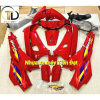 Bộ vỏ nhựa Xe wave anpha - wave đỏ cờ