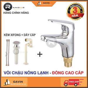 Bộ vòi chậu lavabo 1 lỗ Rangos RG-01V1