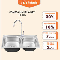 Bộ vòi chậu rửa bát PLD C5: vòi inox 201 PLD801C + chậu inox 304 PLD656A