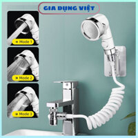 Bộ Vòi hoa sen tăng áp 4 món 3 chế độ nước kèm van chia nước gắn vòi lavabo dùng gội đầu, dọn rửa tiện dụng - PK064/065