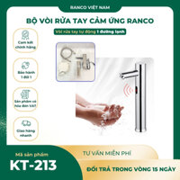 Bộ vòi rửa tay cảm ứng tự động một đường lạnh RANCO vòi cao 32 cm, vòi bồn rửa dương KT - 213