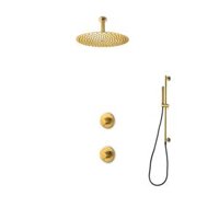 Bộ vòi sen âm trần, điều chỉnh nhiệt độ, sen cầm tay với thanh trượt, individual Slimline stainless steel