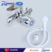 Bộ vòi sen giá rẻ tiện ích nhà tắm ROKEE - DL461 (Trắng bạc) LazadaMall