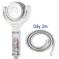 Bộ Vòi Sen Tăng Áp 2 Mặt Xoay 360 Độ, Có Mặt Phun Sương Kèm Dây 2m TI0440