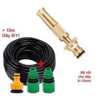 Bộ Vòi tưới cây, Rửa xe VOI-6.543, Vòi tưới Đồng Nối nhanh 4 món + Dây 8-12 mm