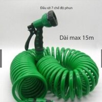 BỘ VÒI XỊT 7 CHẾ ĐỘ KÈM DÂY MỀM LÒ XO DÀI MAX 15M (JC615)