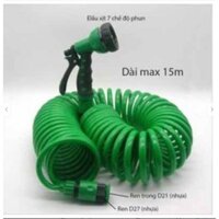 BỘ VÒI XỊT 7 CHẾ ĐỘ KÈM DÂY MỀM LÒ XO DÀI MAX 15M (JC615)