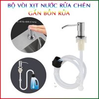 Bộ Vòi Xịt Nước Rửa Chén Inox 304 Gắn Bồn Rửa Chén Kèm Dây Nối Dài 100Cm Tới Chai Nước Rửa Chén
