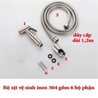Bộ Vòi Xịt Vệ Sinh Bồn Cầu Inox 304, vòi xịt nhà vệ sinh, vòi xịt toilet