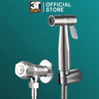 Bộ vòi xịt vệ sinh INOX 304 cao cấp C'mon VX-02-I + van khóa F C'mon VK-02-F