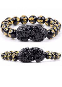 Bộ Vòng Tay Tỳ Hưu Đá Opal Khắc Kinh Chữ Phạn Bình An 10MM Gembank