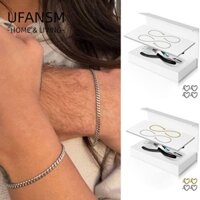 Bộ vòng tay vĩnh viễn UFASM, Vòng tay khóa màu bạc bằng thép không gỉ, Phụ kiện trang sức DIY hợp thời trang Bộ dụng cụ làm vòng tay Cặp đôi