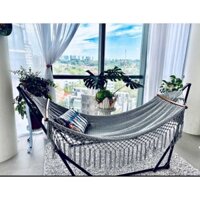 Bộ Võng Xếp Inox Trường Thọ Và Lưới Thủ Công Cao Cấp