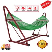 Bộ võng xếp khung vuông sơn tĩnh điện kèm mặt lưới cao cấp cỡ lớn