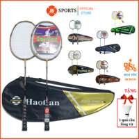 Bộ Vợt Cầu Lông Chính Hãng (2 Vợt) HAOTIAN 8805, Cặp Vợt Cầu Lông Tốt Nhẹ Dây Căng Trợ Lực