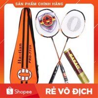 Bộ vợt cầu lông haotian 7725 tặng ngay 10 quả cầu lông Ba sao tập luyện