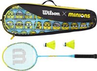 Bộ vợt cầu lông Wilson Unisex – Adult Minions Badminton, Black/Yellow, 2 (gồm 2 vợt, 2 quả cầu và 1 túi da đựng)