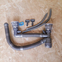 Bộ Xả Bồn Rửa Chén Đôi 1 Tràn và 2 Tràn, Xi Phông Xả Chậu Rửa Chén ĐÚC