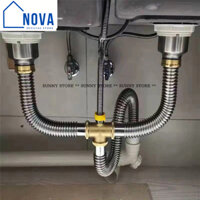 Bộ Xả Bồn Rửa Chén Đôi inox 304 , Xi Phông Xả Chậu Rửa Chén Phi 110mm ,140mm Chậu Đôi và Đơn - Nova