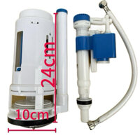 Bộ Xả Cấp Nước Bồn Cầu Liền Khối Cao 24cm rộng 10cm nút nhấn