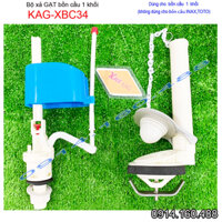 Bộ xả cầu 1 khối tay gạt KAG-XBC34 cho cầu Caesar American, Ruột thùng nước xí bệt liền khối xả trung D80mm gạt êm