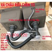 Bộ Xả Chậu Rửa Chén Bát TO DÙNG CHO 2 hộc sát nhau và đường kính bầu xả là 110mm CÓ Chống mùi hôi