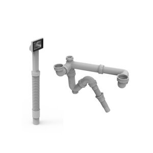 Bộ xả cho chậu 2 hộc (1 xả tràn) Hafele 567.25.876